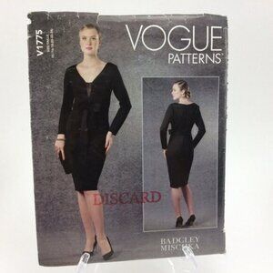 Vogue 1775 Badgley Mischka Dress Pattern Uncut Sz 16 18 20 22 24 Sheer Inset